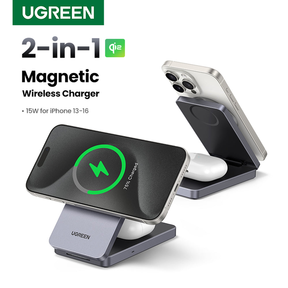 Φορτιστής Δικτύου Ασύρματος UGREEN W706 2σε1, 20W, 1.67A, Μαύρο