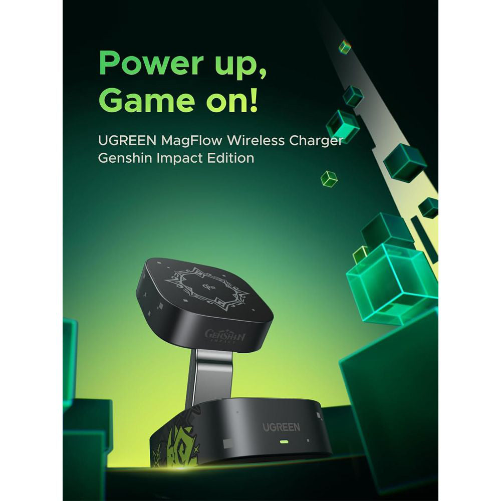 Φορτιστής Δικτύου Ασύρματος UGREEN Genshin Impact Ed.W702 2σε1, 25W, 1.67A, 1 x USB-C, Μαύρο