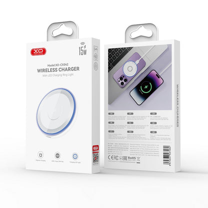 Ασύρματος Φορτιστής Δικτύου XO Design CX042, 15W, 1.67A, Λευκό