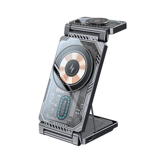 Φορτιστής Δικτύου Ασύρματος Yesido DS25 3σε1, 15W, 1.67A, Μαύρο