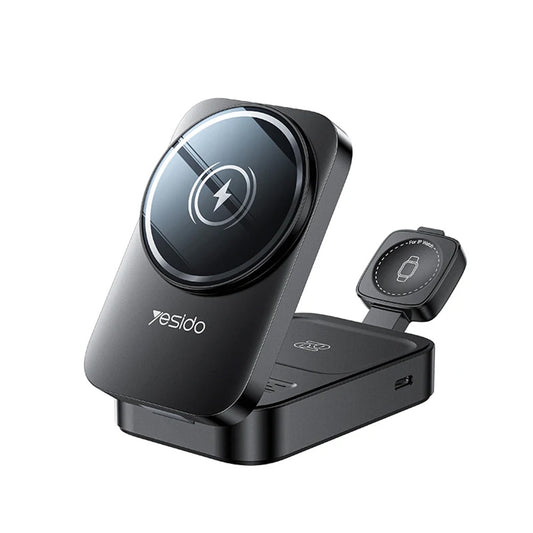 Φορτιστής Δικτύου Ασύρματος Yesido DS27 3σε1, 15W, 1.67A, Μαύρο