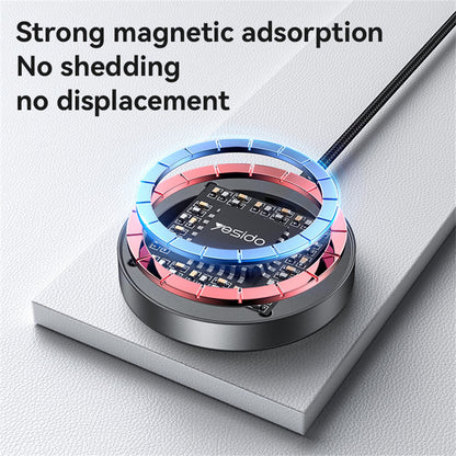 Φορτιστής Δικτύου Ασύρματος Yesido DS28 Display, 15W, 1.67A, Μαύρο