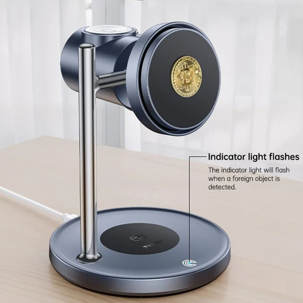 Φορτιστής Δικτύου Ασύρματος Yesido DS40 3σε1, 25W, 1.67A, Μαύρος