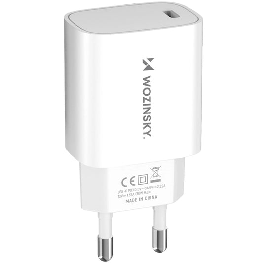 Φορτιστής Δικτύου WZK WGWCCW, 20W, 3A, 1 x USB-C, Λευκό