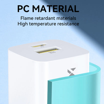 Φορτιστής Δικτύου WZK WWCEAC, 33W, 3A, 1 x USB-A - 1 x USB-C, Λευκό