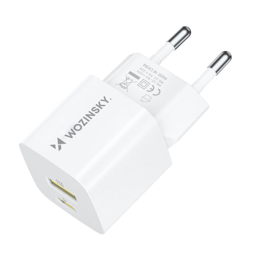 Φορτιστής Δικτύου WZK WWCEAC, 33W, 3A, 1 x USB-A - 1 x USB-C, Λευκό