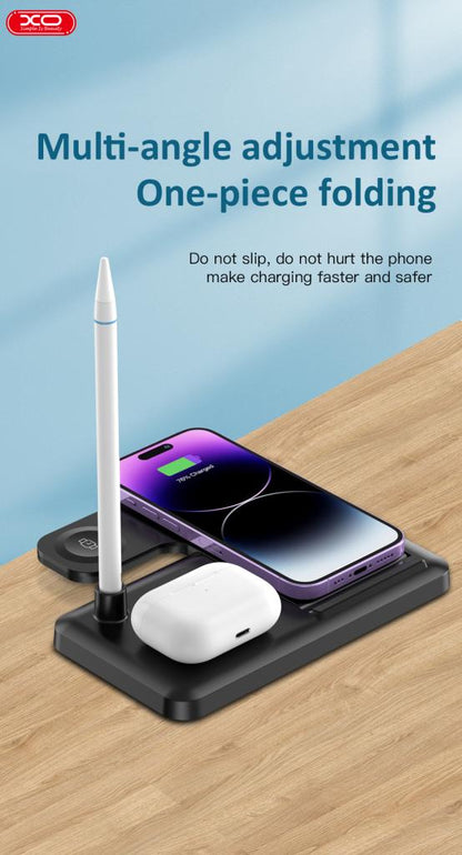 Φορτιστής Δικτύου Ασύρματος XO Design WX033 4σε1, 15W, 1.67A, Μαύρο