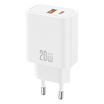 Φορτιστής Δικτύου XO Design CE40, 20W, 3A, 1 x USB-A - 1 x USB-C, Λευκό