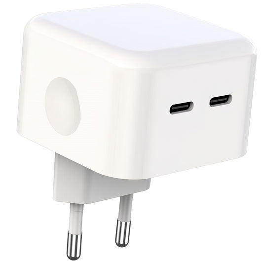 Φορτιστής Δικτύου XO Design L102, 35W, 3A, 2 x USB-C, Λευκό