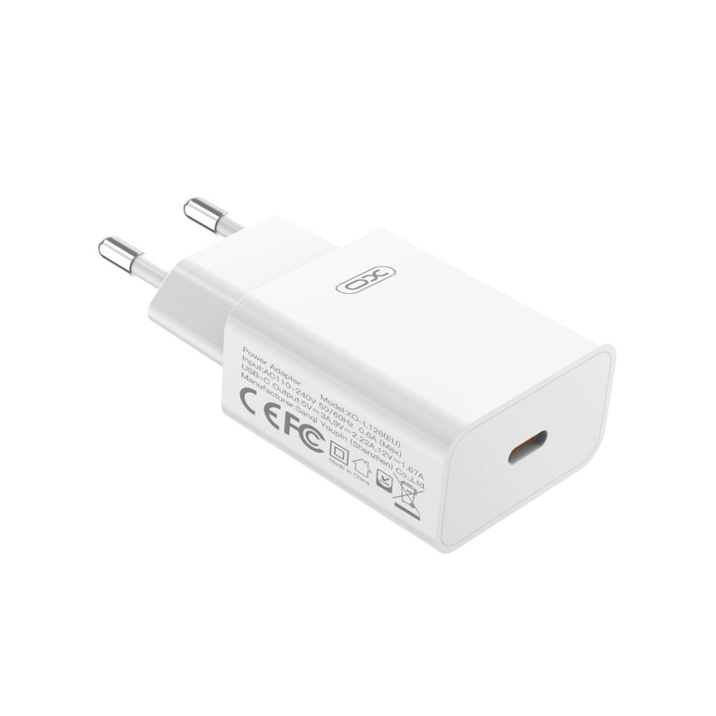 Φορτιστής Δικτύου XO Design L126, 20W, 3A, 1 x USB-C, Λευκό