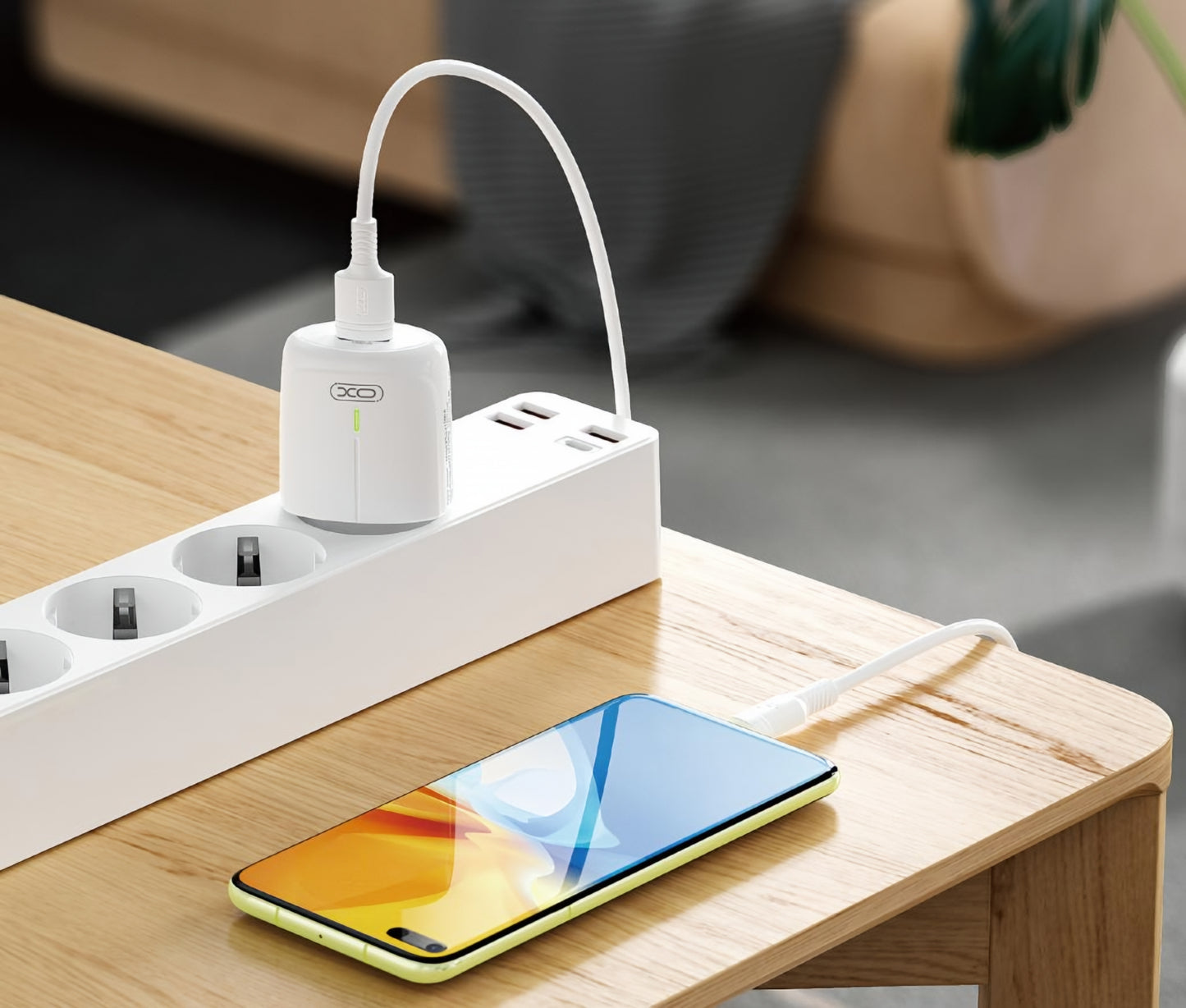 Φορτιστής Δικτύου XO Design L114, 20W, 3A, 1 x USB-A - 1 x USB-C, Λευκό