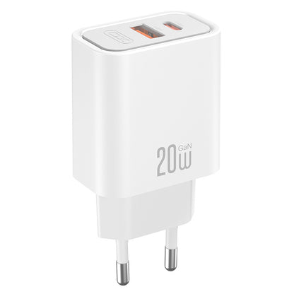 Φορτιστής Δικτύου XO Design CE40, 20W, 3A, 1 x USB-A - 1 x USB-C, Λευκό
