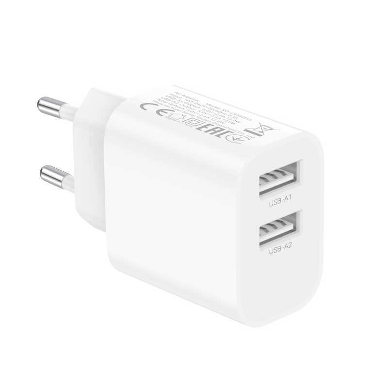 Φορτιστής δικτύου XO Design CE55, 12W, 2.4A, 2 x USB-A, Λευκός