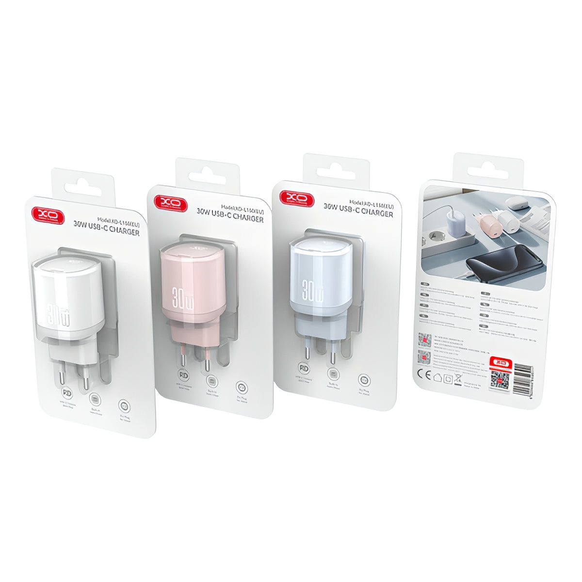 Φορτιστής Δικτύου XO Design L150, 30W, 3A, 1 x USB-C, Λευκό