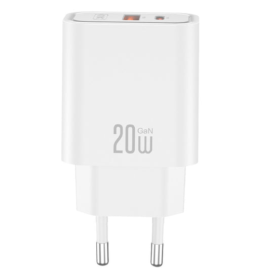 Φορτιστής Δικτύου XO Design CE40, 20W, 3A, 1 x USB-A - 1 x USB-C, Λευκό