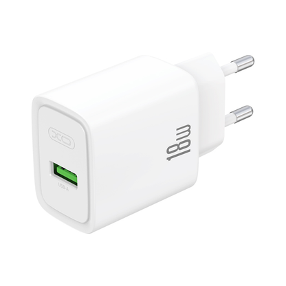 XO Design CE50 Mains Charger, 18W, 3A, 1 x USB-A, White