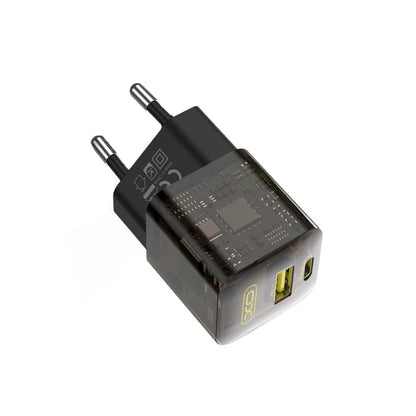 Φορτιστής Δικτύου XO Design CE05, 30W, 3A, 1 x USB-A - 1 x USB-C, Καφέ