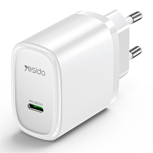 Φορτιστής Δικτύου Yesido YC57, 20W, 3A, 1 x USB-C, Λευκό