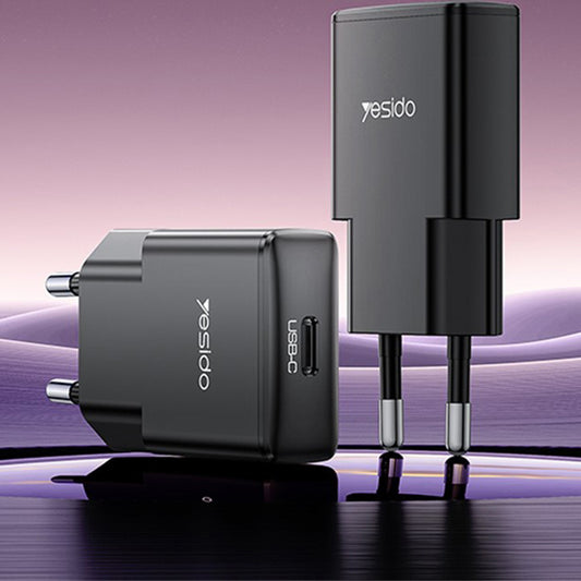 Φορτιστής Δικτύου Yesido YC74, 30W, 3A, 1 x USB-C, Μαύρο