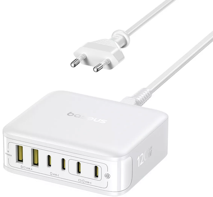 Φορτιστής Σταθμός Baseus EnerFill FH21, 120W, 2 x USB-A - 4 x USB-C, Λευκός E0120T01