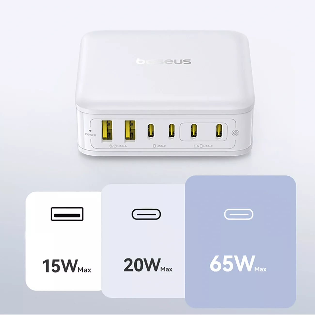 Φορτιστής Σταθμός Baseus EnerFill FH21, 120W, 2 x USB-A - 4 x USB-C, Λευκός E0120T01