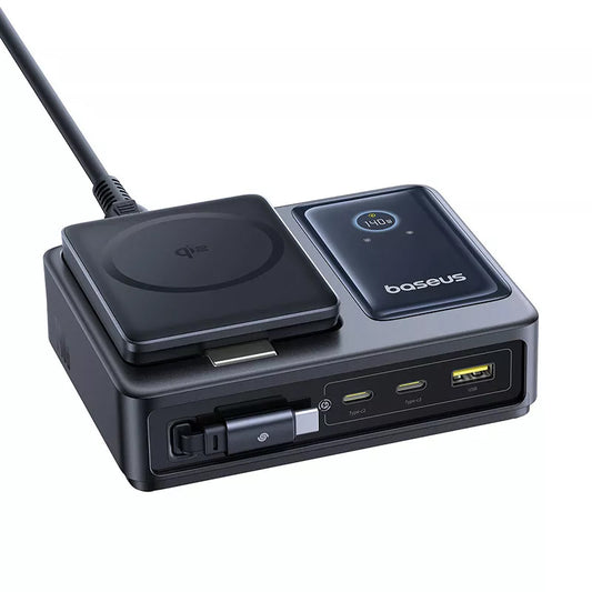 Φορτιστής Σταθμός Baseus Nomos QI 5in1, 140W, 5A, 1 x USB-A - 2 x USB-C, Μαύρο P10178800123-00