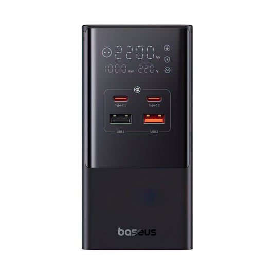 Φορτιστής Βάσης Baseus PowerCombo Tower, 100W, 5A, 2 x Schuko - 2 x USB-A - 2 x USB-C, Μαύρο E00023609113-00