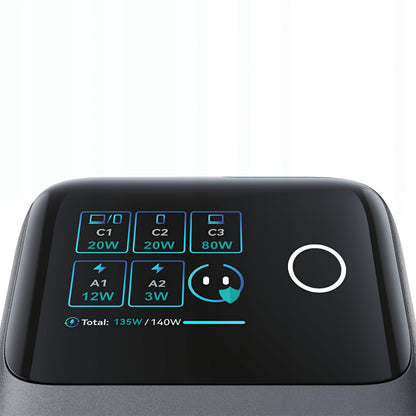 Φορτιστής Σταθμός με Καλώδιο USB-C Joyroom Podix JR-TRD01, 140W, 1 x USB-C - 2 x USB-A, Γκρι