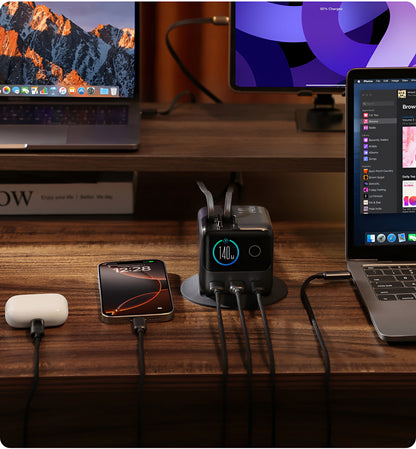 Φορτιστής Σταθμός με Καλώδιο USB-C Joyroom Podix JR-TRD01, 140W, 1 x USB-C - 2 x USB-A, Γκρι