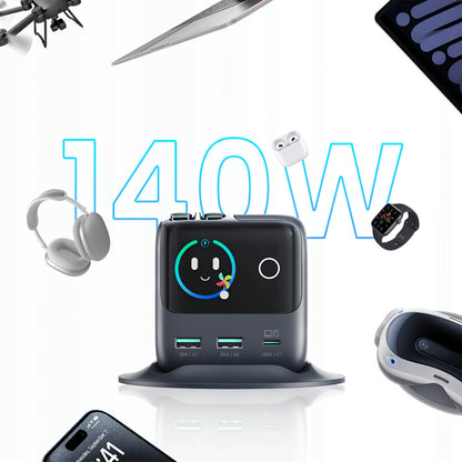 Φορτιστής Σταθμός με Καλώδιο USB-C Joyroom Podix JR-TRD01, 140W, 1 x USB-C - 2 x USB-A, Γκρι