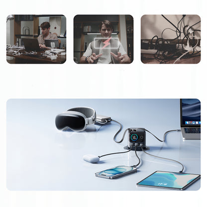 Φορτιστής Σταθμός με Καλώδιο USB-C Joyroom Podix JR-TRD01, 140W, 1 x USB-C - 2 x USB-A, Γκρι