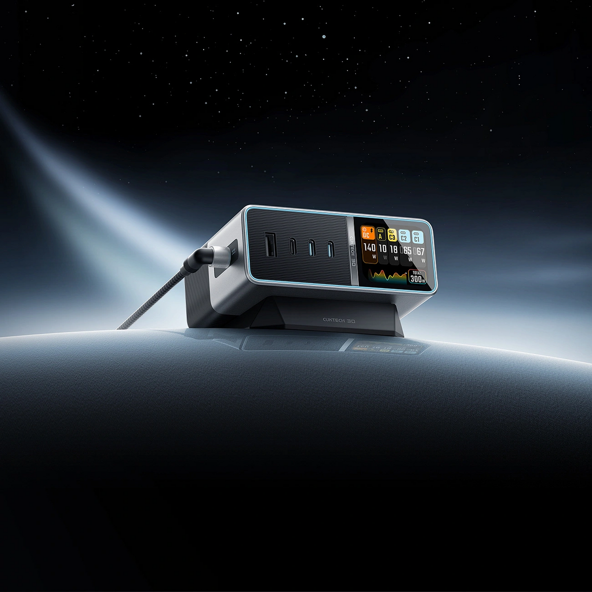 Φορτιστής Σταθμός Cuktech TA3005U, 300W, 1 x DC - 1 x USB-A - 3 x USB-C, Γκρι