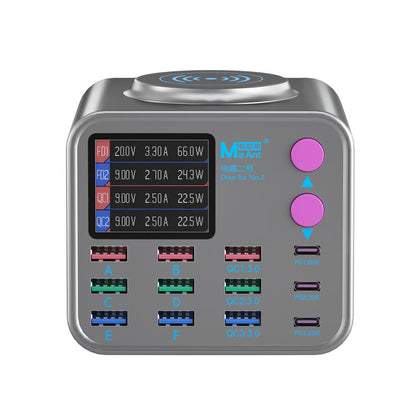 Φορτιστής Σταθμός MaAnt DianBa No.2 QI, 300W, 3A, 3 x USB-C - 9 x USB-A, Γκρι