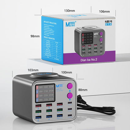 Φορτιστής Σταθμός MaAnt DianBa No.2 QI, 300W, 3A, 3 x USB-C - 9 x USB-A, Γκρι