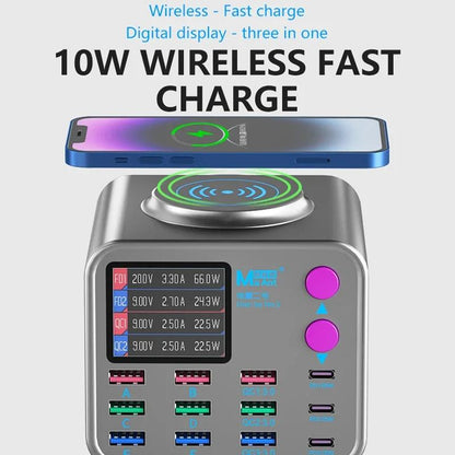 Φορτιστής Σταθμός MaAnt DianBa No.2 QI, 300W, 3A, 3 x USB-C - 9 x USB-A, Γκρι