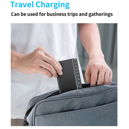 Φορτιστής Σταθμού OEM, 520W, 5A, 4 x USB-A - 4 x USB-C, Γκρι