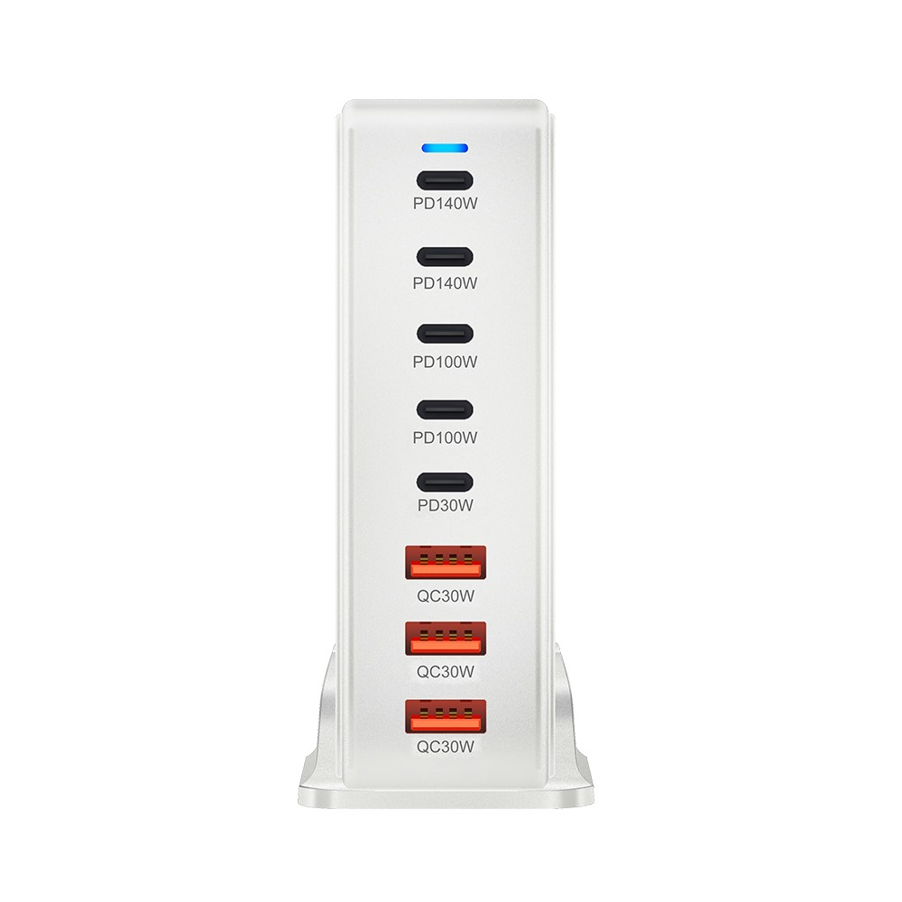OEM Station Charger, 600W, 4 x USB-A - 4 x USB-C, White
