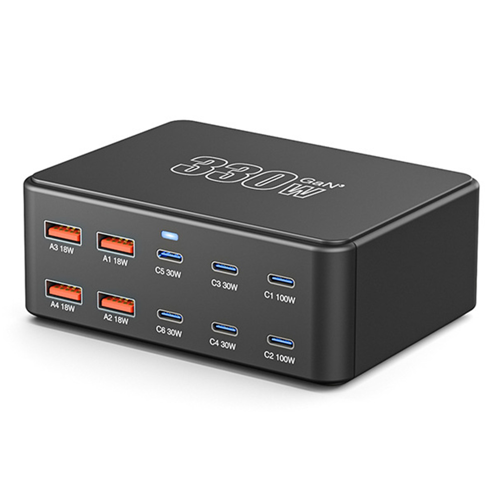 Φορτιστής Σταθμός OEM HW66, 330W, 5A, 4 x USB-A - 6 x USB-C, Μαύρο