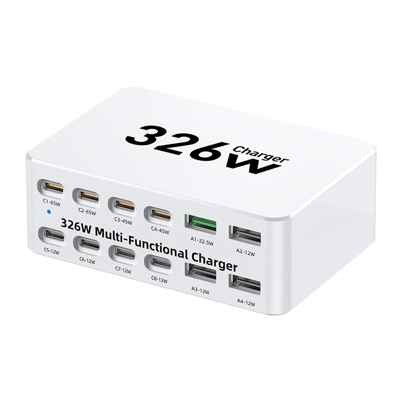 Φορτιστής Σταθμού OEM WLX-818E, 326W, 3.25A, 4 x USB-A - 8 x USB-C, Λευκό