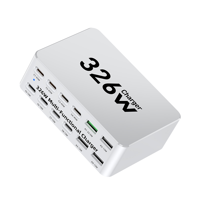 Φορτιστής Σταθμού OEM WLX-818E, 326W, 3.25A, 4 x USB-A - 8 x USB-C, Λευκό