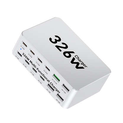 Φορτιστής Σταθμού OEM WLX-818E, 326W, 3.25A, 4 x USB-A - 8 x USB-C, Λευκό