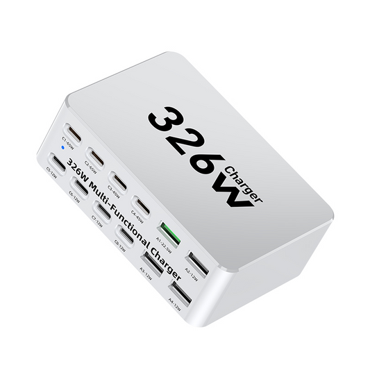 Φορτιστής Σταθμού OEM WLX-818E, 326W, 3.25A, 4 x USB-A - 8 x USB-C, Λευκό