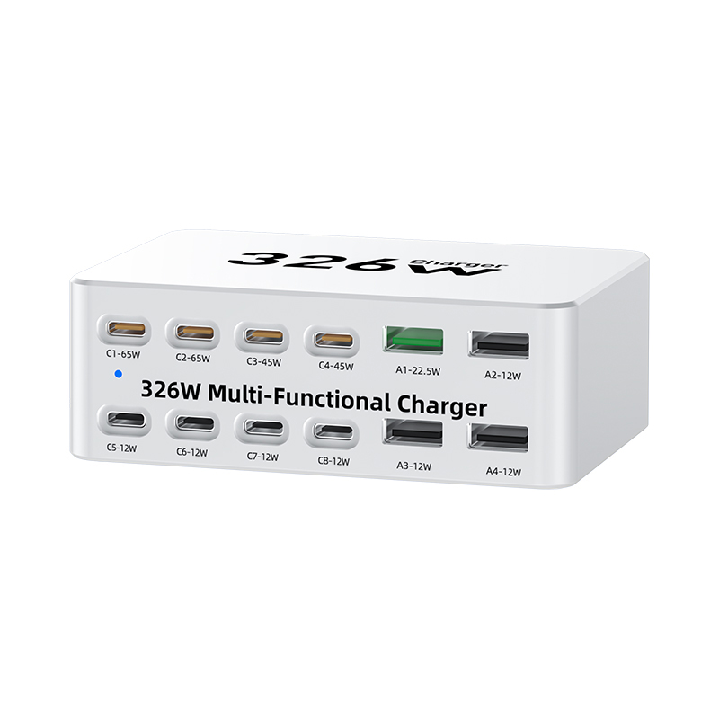Φορτιστής Σταθμού OEM WLX-818E, 326W, 3.25A, 4 x USB-A - 8 x USB-C, Λευκό