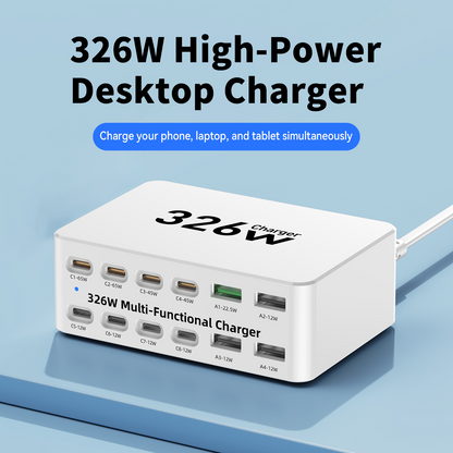 Φορτιστής Σταθμού OEM WLX-818E, 326W, 3.25A, 4 x USB-A - 8 x USB-C, Λευκό