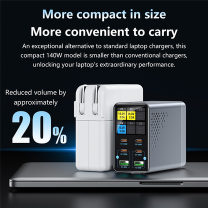 Φορτιστής Σταθμού OEM WLX-G3, 140W, 5A, 2 x USB-A - 4 x USB-C, Γκρι