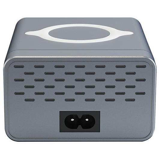 Φορτιστής Σταθμός OEM WLX-M3 QI, 80W, 4 x USB-A - 4 x USB-C, Γκρι