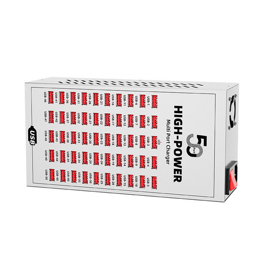 Φορτιστής Σταθμού OEM WLX-T2A, 200W, 2.4A, 50 x USB-A, Ασημί