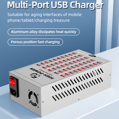 OEM WLX-T2A Station Charger, 200W, 2.4A, 50 x USB-A, Silver