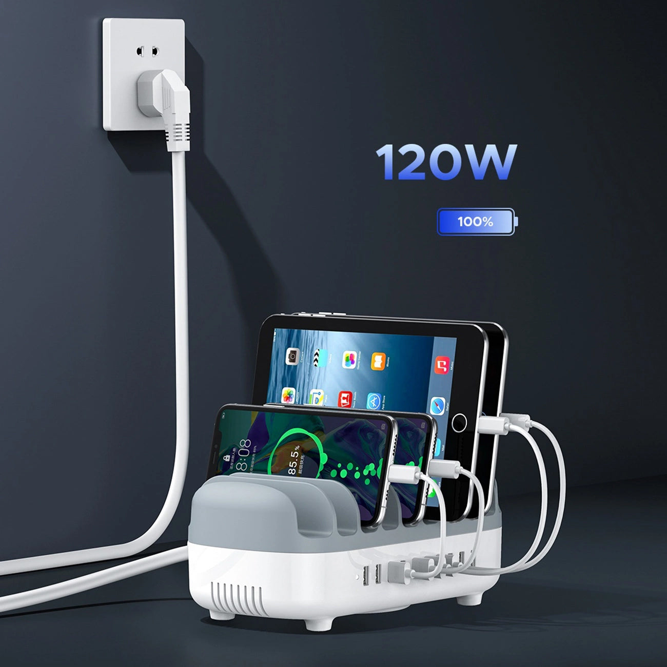 Φορτιστής Σταθμός Orico DUK-10P-V1, 120W, 2.4A, 10 x USB-A, Λευκό