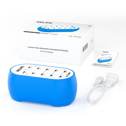Φορτιστής Σταθμός Relife RL-309M, 72W, 10 x USB-C, Μπλε